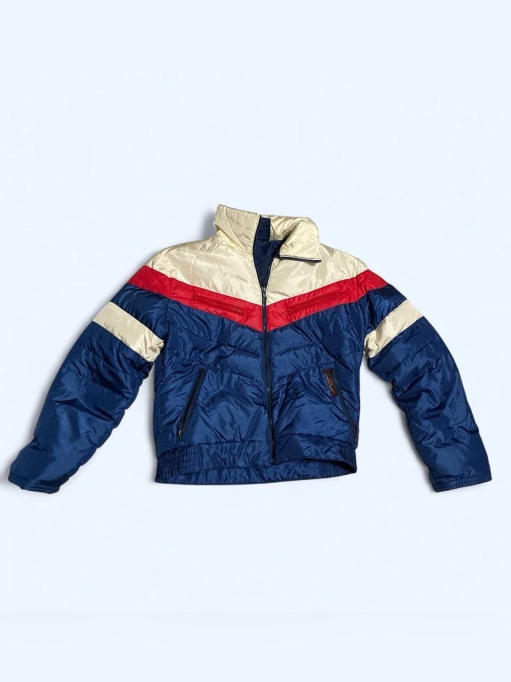 Jordache Navy, Cream & Red Puffer Jacket - size M
